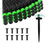 Kalolary 30Pcs d'Émetteurs d'Irrigation Goutte à Goutte avec Bouchons de Fin,Goutteur d'Irrigation Ajustable à Connexion Rapide par Pression pour Tuyau d'Irrigation de 1/4 de Pouce (Vortex Vert)