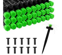 Kalolary 30Pcs d'Émetteurs d'Irrigation Goutte à Goutte avec Bouchons de Fin,Goutteur d'Irrigation Ajustable à Connexion Rapide par Pression pour Tuyau d'Irrigation de 1/4 de Pouce (8 trous Vert)