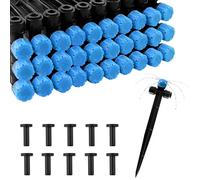 Kalolary 30Pcs d'Émetteurs d'Irrigation Goutte à Goutte avec Bouchons de Fin,Goutteur d'Irrigation Ajustable à Connexion Rapide par Pression pour Tuyau d'Irrigation de 1/4 de Pouce (8 trous Bleu)