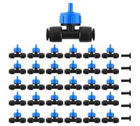 Kalolary 30Pcs d'Émetteurs d'Irrigation Goutte à Goutte de Push-to-Fit pour Tuyau d’Irrigation 1/4 Pouce, Pulvérisation Fine pour Système de Goutte-à-Goutte de Jardin (Blue-Pressure)