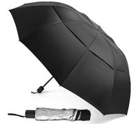 Kalolary 62 pouces Grand Parapluie de Golf avec Protection UV UPF 50+, Parapluie à Double Couche Ventilée et Résistant Au vent, Parapluie Extra Large pour Homme Femme (noir)