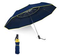 Kalolary 62 Pouces Parapluie De Golf Automatique Ouvert Coupe-Vent Compact Grand Double Auvent Parapluie Pliant De Voyage Parapluies De Pluie Surdimensionnés Forts Extra Large Parapluie de Golf (Bleu)