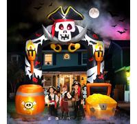 Kalolary 9 Pieds Arche Gonflable de Pirate pour Halloween, Porte Faucheuse Gonflable Grande Décoration d'Intérieur et d'Extérieur pour Halloween Jardin Pelouse Gonflable pour Maison Fête de Famille