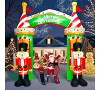 Kalolary 9FT Arche Gonflable de Noël, Arche Soldat Casse-Noisette Décoration Gonflable Merry Christmas pour l'extérieur avec lumières LED intégrées pour la décoration intérieure et extérieure