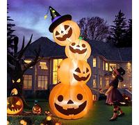 Kalolary Citrouille Gonflable Géante d'halloween 7,9 Pieds Haut, Décorations Lanternes Citrouille Explosées avec Intégrées Décoration Vacances Intérieures Maison Famille Cour Jardin