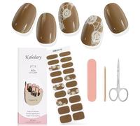 Kalolary Gel Vernis À Ongles Autocollants, 20PCS Nail Stickers Bandes de Vernis à Ongles en Gel Wraps Nail Art Stickers avec Lime à Ongles et Bâton Ciseaux (Lampe UV/LED requise) (18)