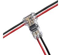 Kalolary Lot de 24 Connecteurs de Fil, 2 Pin 3 voies Connecteur Basse Tension T Tap Plug Électrique Connecteur de Fil, Sans Soudure, 20-24 AWG Connexion de Fil