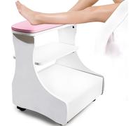 Kalolary Pédicure Pied Rest, Manucure Foot Rest with Wheels PU Leather Home Beauty Foot Recking Pédicure Foot Tool Stand pour Une Utilisation de Salon à Domicile Easy at Home (Rose)