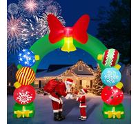 Kalolary11.4FT Décoration Gonflable de Noël, D'épice Géante avec Lumières LED Intégrées pour Fête, Intérieur, Extérieur, Pelouse, Jardin (Arche Cadeau)