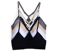 Kalon Lot de 4 brassières de Sport à Dos Nageur sans Couture et sans Armatures pour Femme, Confortables, Taille M