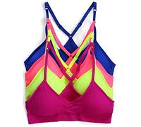 Kalon Lot de 4 brassières de Sport à Dos Nageur sans Couture et sans Armatures pour Femme, Confortables, Taille L
