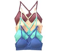 Kalon Lot de 4 brassières de Sport à Dos Nageur sans Couture et sans Armatures pour Femme, Confortables, Style Vintage, Taille S