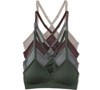 Kalon Lot de 4 brassières de Sport à Dos Nageur sans Couture et sans Armatures pour Femme, Confortables, Terre, Taille XL