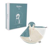 KALOO, Complices, Doudou Manchot Vert, Dès la Naissance | Doudou en Fourrure, Velours Côtelé et Mousseline de Coton, Ailes à Nouer, Corps Moelleux, Boîte Cadeau Personnalisable