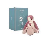 KALOO, Complices, Duo de Peluches Manchots Roses 15 et 25 cm | Parent et Bébé à Relier par leurs Ailes, Corps Doux et Moelleux à Câliner, Rubans Cœur, Boîte Cadeau Personnalisable