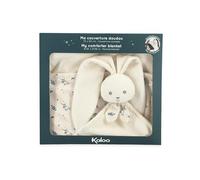 Kaloo - Couverture Doudou Bébé Créme avec Tête de Lapin - Ultra-Douce en Micro-Velours - Cadeau Naissance Premium - K218032
