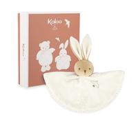 KALOO - Doudou Rond en Forme de Lapin - Crème - Style Vichy - Taille 24 cm - Peluche Douce et Moelleuse pour Bébé - Compagnon Tendre Dès la Naissance - Idéal Cadeau de Naissance - K214019