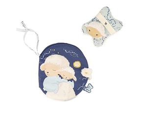 KALOO - Doux Sommeil - Mon Imagier Bébé - Livre Tissu Bébé + Mini Doudou Mouton - pour Le Rituel du Coucher - Raconter Une Histoire - 17 cm - Dès la Naissance, K221000