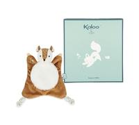 KALOO, Fripons, Doudou Faon Nathan Marron, Dès la Naissance | Doudou en Micro-velours, Ventre en Fourrure Ultra Douce, Motif Floral, Longs Nœuds pour Attacher la Tétine et Boîte Cadeau