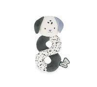 Kaloo - Hochet Chiot - Jouet d’Éveil Sensoriel pour Bébé dès la Naissance - Peluche Douce avec Textures Variées et Son Léger - Cadeau Naissance - K227009