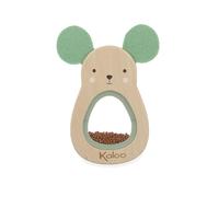 Kaloo - Hochet Souris en Bois Bébé - Jouet d’Éveil Sensoriel dès la Naissance - Bois de Hêtre FSC - Léger et Facile à Saisir - K210017