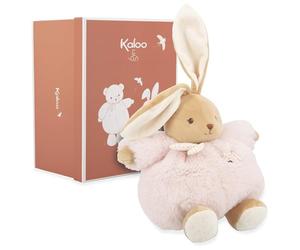 KALOO, Intemporel, Patapouf Peluche Lapin Rose, Dès la Naissance | Corps Doux et Moelleux Facile à Prendre en Main, Points Brodés pour Découvrir les Textures, Compagnon de Câlins, Vichy