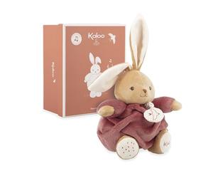 KALOO, Intemporel, Peluche Musicale Lapin Bordeaux, Dès la Naissance | Mélodie La Flûte Enchantée à Déclencher par la Tirette, Corps Moelleux Facile à Attraper, Boîte Cadeau Personnalisable