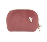Kaloo, Intemporel, Trousse de Toilette Bébé Bordeaux avec 5 Accessoires | Trousse 23 x 16 cm en Fourrure Synthétique et Popeline, Avec 3 Carrés Bi-matières, Gant et Brosse Douce, Dès la Naissance