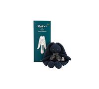 Kaloo - Lapinoo - Pantin Lapin - Peluche Bébé Bi-Matières Jersey et Tricot - 25 cm - Couleur Bleu Nuit - Matières très Douces - Boîte Cadeau - Dès la Naissance, K972202