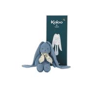 KALOO, Lapinoo, Pantin Peluche Lapin Bleu Horizon, Dès la Naissance, 25 cm | Nomade, Velours Côtelé Extra Doux, Longues Oreilles à Nouer, Foulard Imprimé, Coffret Cadeau Personnalisable, Lavage 30 °C