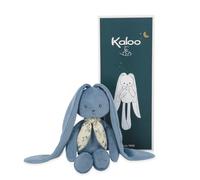 KALOO, Lapinoo, Pantin Peluche Lapin Bleu Horizon, Dès la Naissance 35 cm | Nomade, Velours Côtelé Extra Doux, Longues Oreilles à Nouer, Foulard Imprimé, Coffret Cadeau Personnalisable, Lavage 30 °C