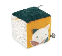 Kaloo Cube sensoriel Stimuli – Jouet d'éveil multicolore 6 faces tissu et bois FSC