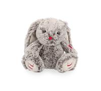 KALOO - Rouge Peluche Lapin Léo Gris Prestige 24 cm - Petite Peluche Douce en Fourrure Soyeuse - Doudou Lapin Grandes Oreilles - Dès la Naissance, K223002