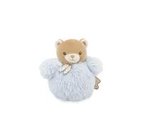 Kaloo - Peluche Pompon Ours - Compagnon Doux pour Bébé dès la Naissance - Matières Recyclées 90% - Lavable en Machine - Cadeau Naissance avec Rubans d’Attache et Foulard Vichy - K214025
