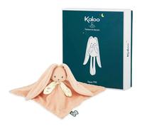Kaloo Doudou lapin Lapinoo 30 cm bi-matières viscose et velours côtelé pêche