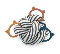 KALOO, Stimuli, Balle Sensorielle avec 3 Anneaux de Dentition | Balle 16 cm en Forme de Nœud, Bandes Entrelacées, Motifs Contrastés et Anneaux en Silicone Amovibles, Dès la Naissance