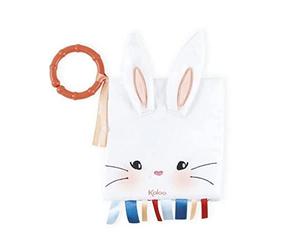 Kaloo, Stimuli, Livre Doudou Le Lapinou Amoureux 14 cm, Dès la Naissance | Découverte des Émotions, Histoire Tendre sur l'Amour et la Famille, Tissus à Caresser, Anneau d'Attache et Rubans à Attraper