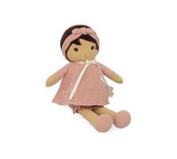 KALOO - Tendresse - Ma 1ère Poupée en Tissu Amandine - Poupée de Chiffon 32 cm - Robe Rose en Mousseline - Peau Mate - Jolie Boîte Cadeau et Ruban Personnalisable - Dès la Naissance, K200005