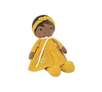 KALOO - Tendresse - Ma 1ère Poupée en Tissu Naomie - Poupée de Chiffon 25 cm - Robe Jaune - Jolie Boite Cadeau et Ruban Personnalisable - Dès la Naissance, K200008