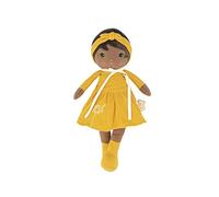 KALOO - Tendresse - Ma 1ère Poupée en Tissu Naomie - Poupée de Chiffon 32 cm - Robe Jaune - Jolie Boite Cadeau et Ruban Personnalisable - Dès la Naissance, K200009