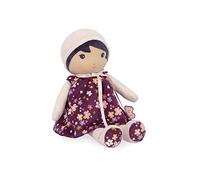 KALOO - Tendresse - Ma 1ère Poupée en Tissu Violette - Poupée de Chiffon 32 cm - Robe Fleurie - Bloomer Détachable - Jolie Boîte Cadeau et Ruban Personnalisable - Dès la Naissance, K200002