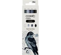 Kalop-Ciao Shade Set Dark Cool Gray,3 Marqueurs Twin Avec Une Pointe Moyenne Et Une Pointe Brush,Y Compris Multiliner Cool Gray 0,5 Mm