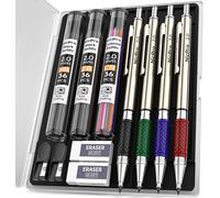 Kalop-Lot De 4 Porte-Mines De Qualité Supérieure De 2 Mm,108 Recharges De Mine Colorées Et Noires (Hb 2b),Crayon De Charpentier De 2 Mm Avec 2 Gommes,2 Taille-Crayons Pour Dessin,Croquis,Dessin
