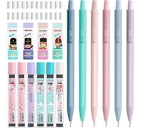 Kalop-Lot De 6 Porte-Mine,6pcs Macarons Crayon Mécanique 0,7mm,Porte Mines Set Avec 6 Recharge De Plomb Hb Et 4 Gommes,24 Pointes De Gomme Pour Étudiant Dessin Esquisse Architecture Écriture