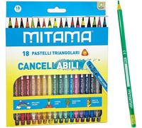 Kalop-Mitama Crayons Effaçables¿Lot De 18 Crayons¿Mina 3.0 Mm¿Pastels Colorés¿Couleurs Scolaires