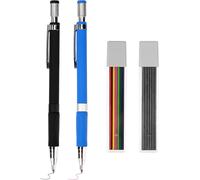 Kalop-Porte Mines 2mm Crayons Mécaniques Avec 24 Pcs Mines De Couleur Et Noir Anti-Fracture Mechanical Pencil Pour Le Dessin,L¿Écriture,La Fabrication,L¿Esquisse,Le Charpentier