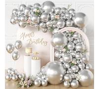 KALOR Lot de 135 ballons en latex mat de différentes tailles 91,4 cm, 45,7 cm, 30,5 cm, 25,4 cm, 25,4 cm, 12,7 cm, guirlande pour anniversaire, remise de diplôme, fête prénatale, anniversaire de