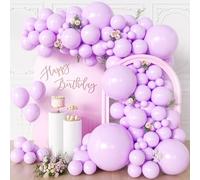 KALOR Lot de 135 ballons en latex mat de différentes tailles 91,4 cm, 45,7 cm, 30,5 cm, 25,4 cm, 25,4 cm, 12,7 cm, guirlande pour anniversaire, remise de diplôme, fête prénatale, anniversaire de