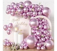 KALOR Lot de 135 ballons en latex mat de différentes tailles 91,4 cm, 45,7 cm, 30,5 cm, 25,4 cm, 25,4 cm, 12,7 cm, pour anniversaire, remise de diplôme, fête prénatale, anniversaire de mariage