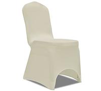 Kaloriko 50 Housses de Chaise Extensibles crème en Polyester et élasthanne, Ajustables, lavables à 40 C, antidérapantes, pour Mariages banquets conférences et décoration intérieure